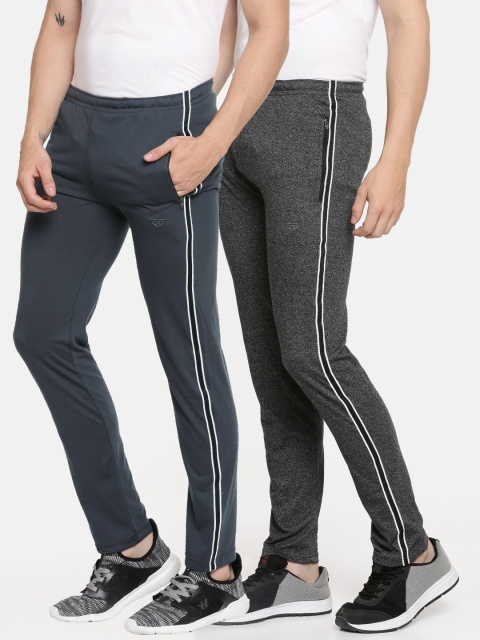 

Sports52 wear Grey Men Pack of 2 Solid Straight Fit Track Pants