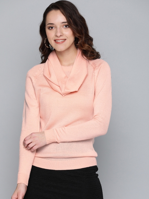 

HERE&NOW Women Pink Solid Sweater