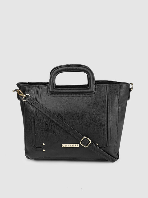 

Caprese Black Solid KUSHI Handheld Bag