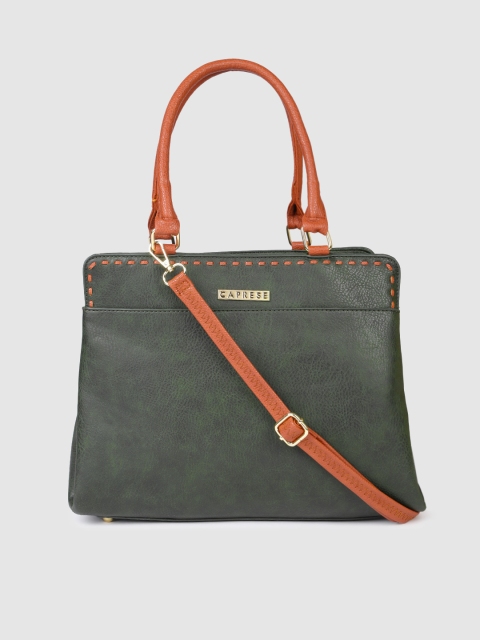 

Caprese Olive Green Solid AURILIA Handheld Bag