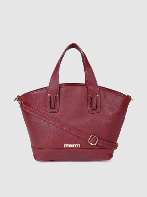

Caprese Maroon Textured KUSHI Handheld Bag