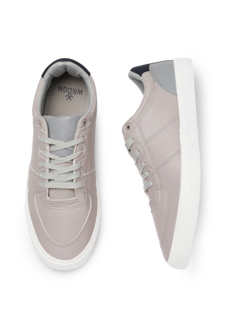 

WROGN Men Beige & Grey Sneakers