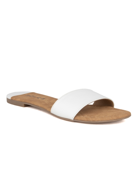 

SOLES Women White Solid Open Toe Flats