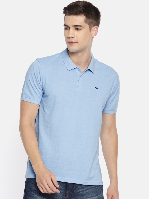 

Park Avenue Men Blue Solid Slim Fit Polo Collar T-shirt