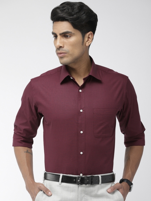 

Raymond Men Maroon Standard Slim Fit Solid Formal Shirt