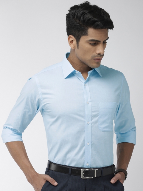 

Raymond Men Blue Slim Fit Solid Casual Shirt