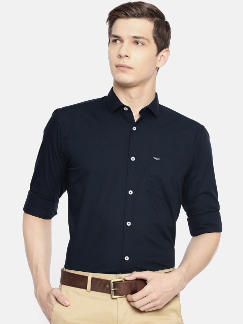 

Park Avenue Men Navy Blue Slim Fit Solid Smart Casual Shirt