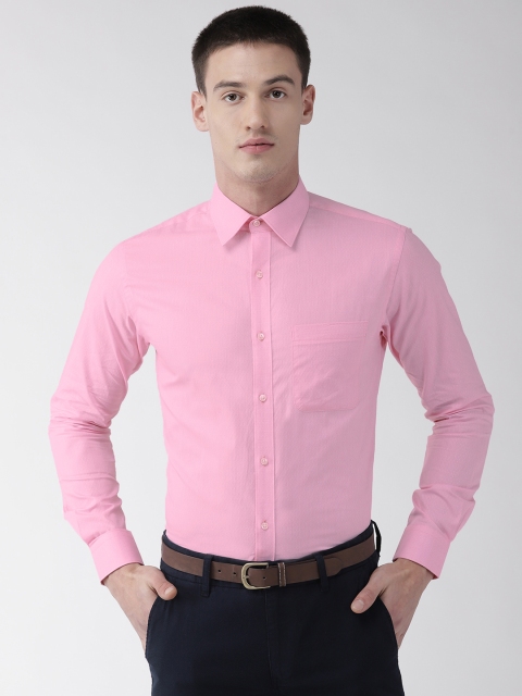 

Raymond Men Pink & White Slim Fit Self Design Formal Shirt