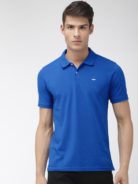 

Park Avenue Men Blue Solid Slim Fit Polo Collar T-shirt