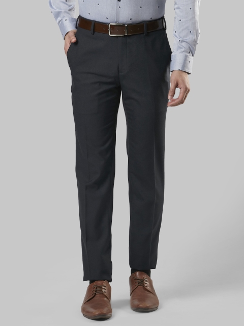 

Raymond Men Blue Slim Fit Solid Formal Trousers