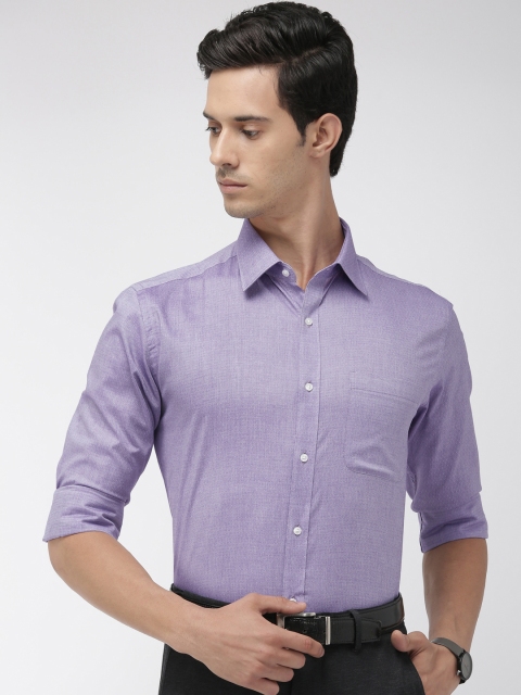 

Raymond Men Purple Slim Fit Self Design Formal Shirt