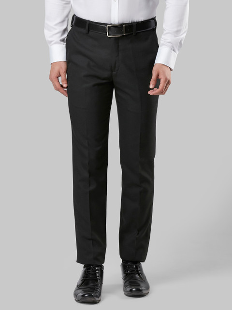 

Raymond Men Black Slim Fit Solid Formal Trousers