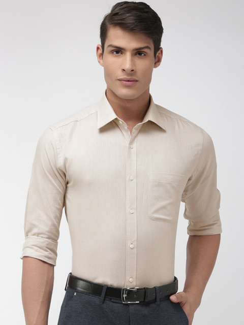 

Raymond Men Beige Slim Fit Self Design Formal Shirt
