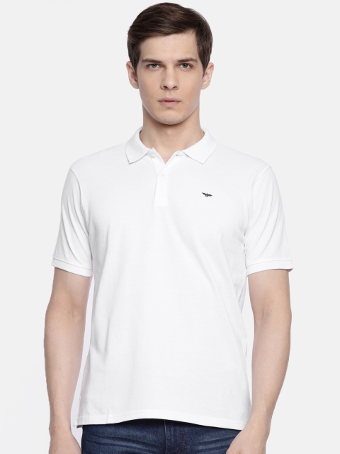 

Park Avenue Men White Solid Polo Collar T-shirt