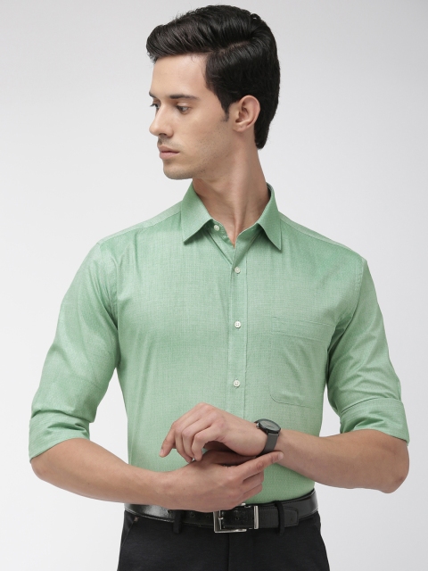 

Raymond Men Green Slim Fit Self Design Formal Shirt