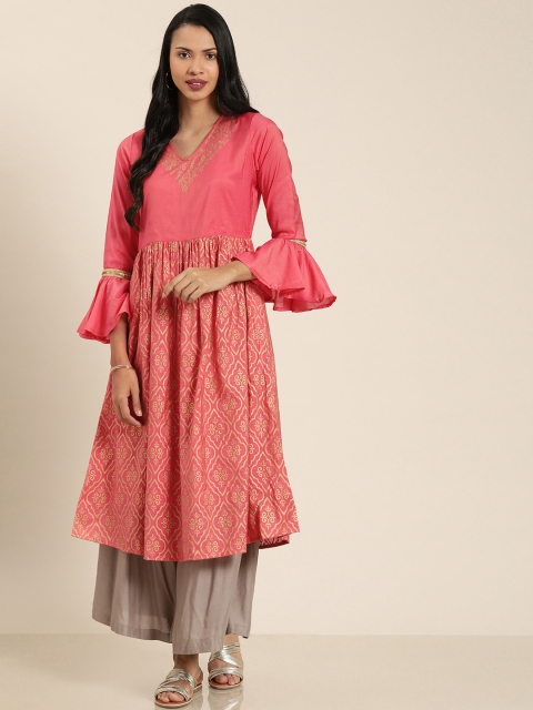 

Moda Rapido Women Pink Printed Anarkali Kurta