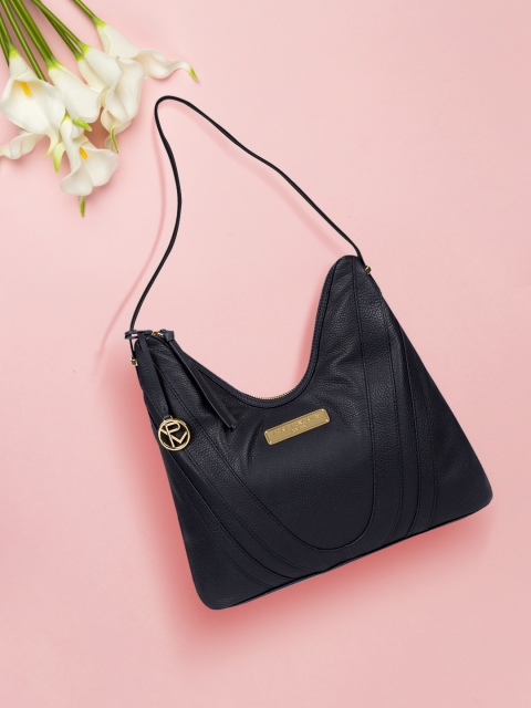 

PURE LUXURIES LONDON Women Navy Blue Solid Genuine Leather Felicity Tote Bag
