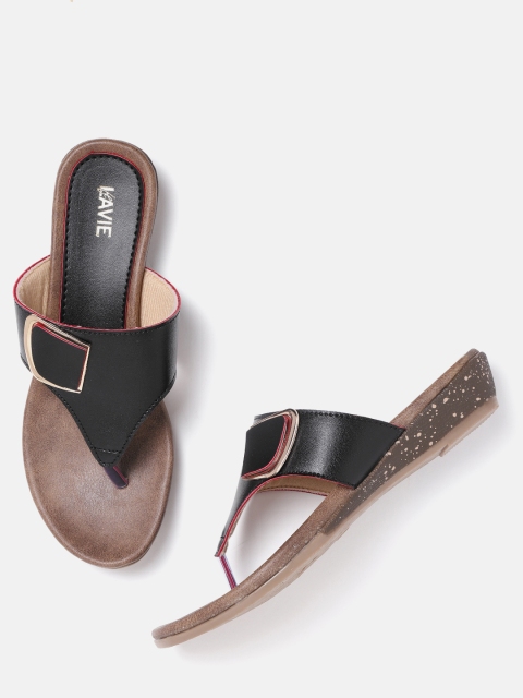 

Lavie Women Black Solid Open Toe Flats