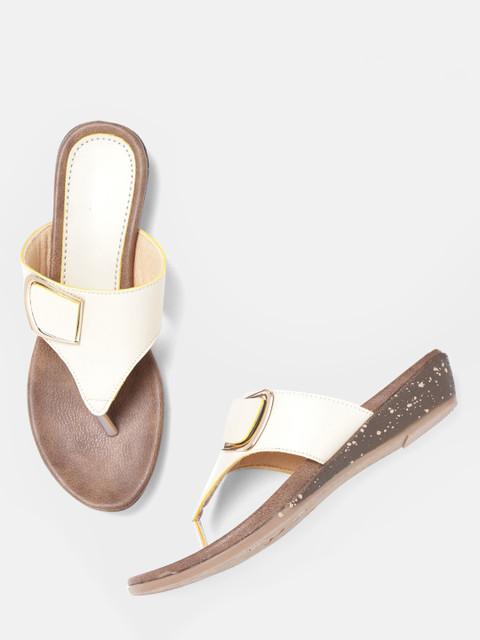 

Lavie Women Off-White Solid Open Toe Flats