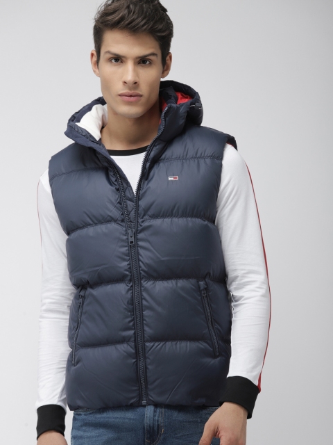 

Tommy Hilfiger Men Navy Blue Solid Puffer Jacket