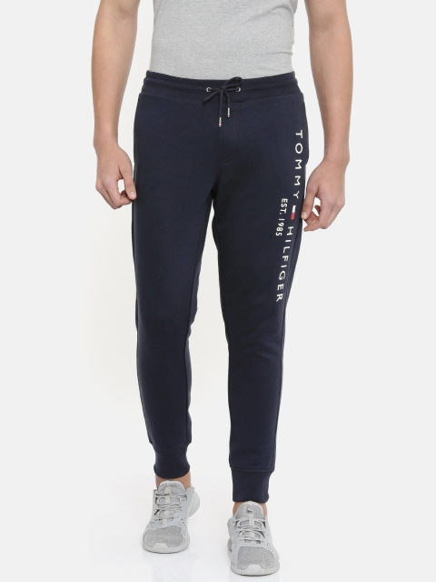 

Tommy Hilfiger Men Navy Blue Self Design Joggers