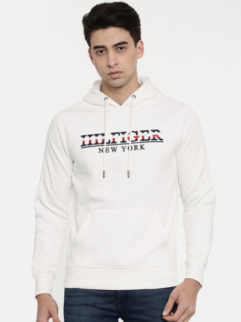 

Tommy Hilfiger Men White Solid Hooded Sweatshirt