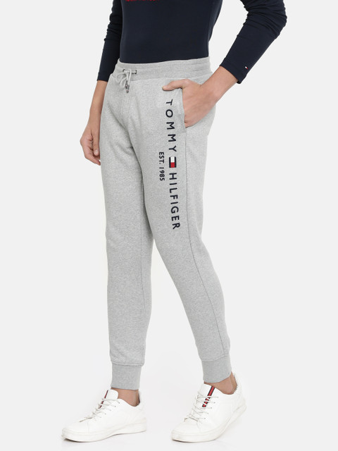 

Tommy Hilfiger Men Grey Melange Solid Straight Fit Joggers