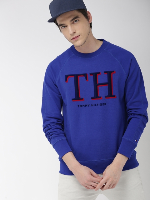 

Tommy Hilfiger Men Blue Self Design Sweatshirt