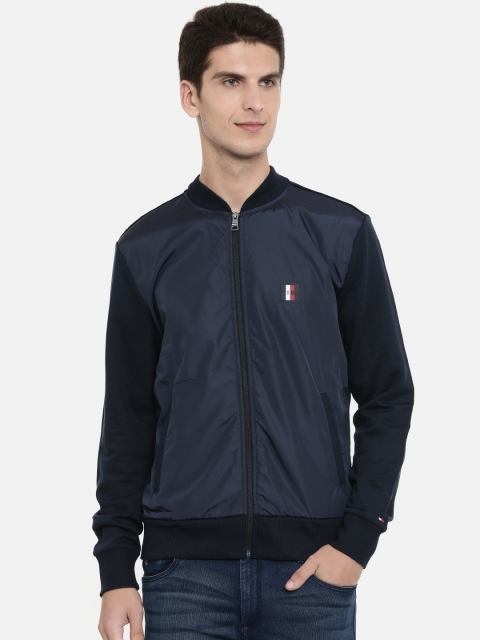 

Tommy Hilfiger Men Navy Blue Solid Bomber Jacket