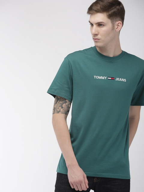 

Tommy Hilfiger Men Teal Green Embroidered Round Neck T-shirt