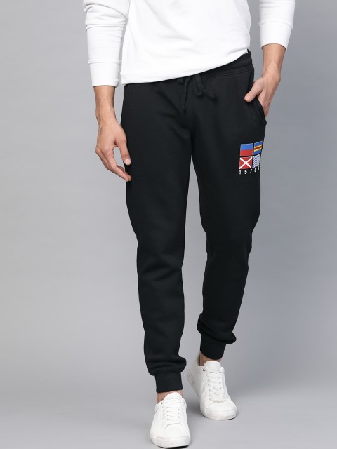 

Mast & Harbour Men Black Solid Joggers