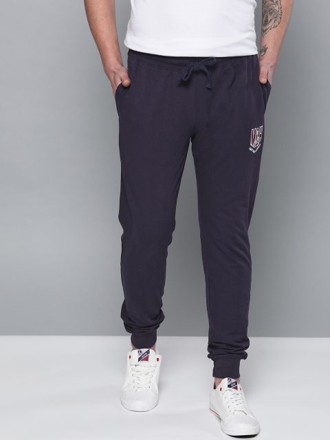 

Mast & Harbour Men Navy Solid Regular Fit Joggers, Navy blue