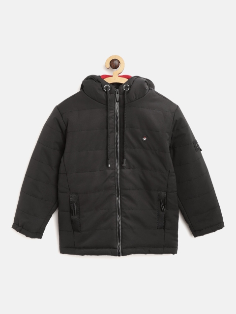 

Okane Boys Black Solid Hooded Padded Jacket