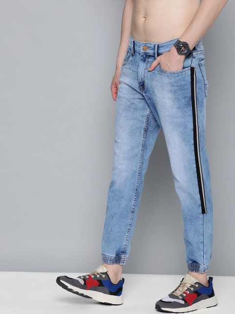 

HERE&NOW Men Blue Jogger Fit Mid-Rise Clean Look Stretchable Jeans