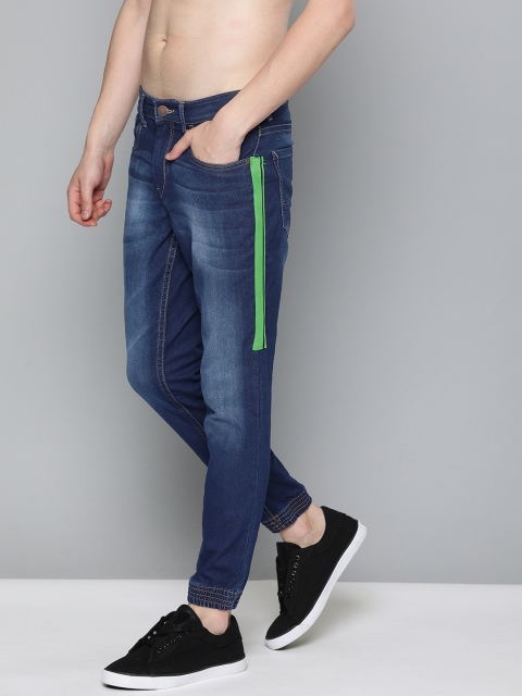 

HERE&NOW Men Blue Mid-Rise Clean Look Jogger Jeans