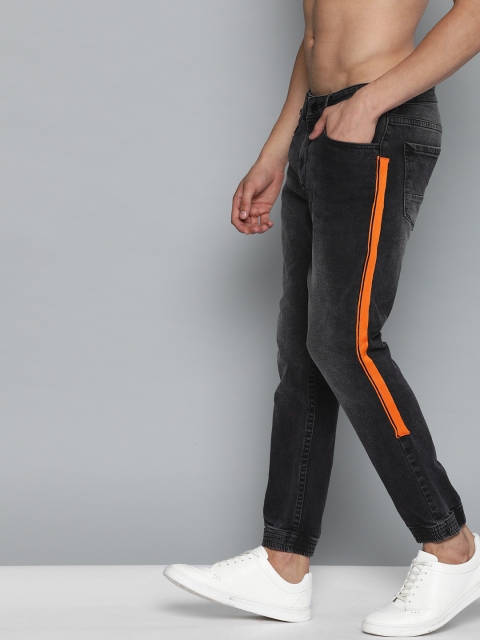 

HERE&NOW Men Grey Jogger Mid-Rise Clean Look Stretchable Jeans