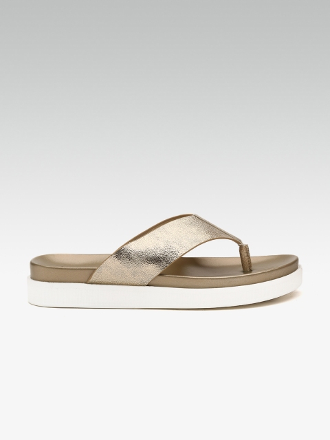 

ELLE Women Gold-Toned Solid Comfort Heels