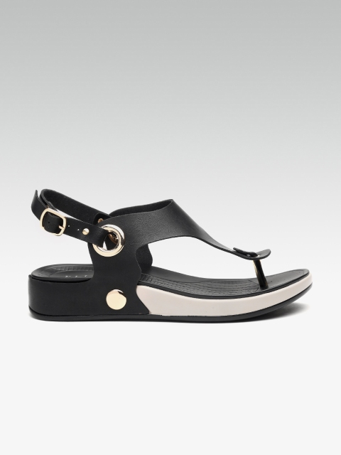 

ELLE Women Black Solid T-Strap Comfort Heels