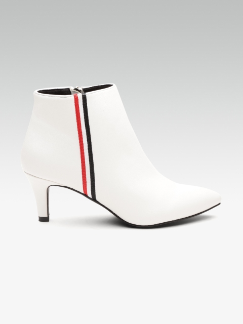 

ELLE Women White Solid Heeled Boots