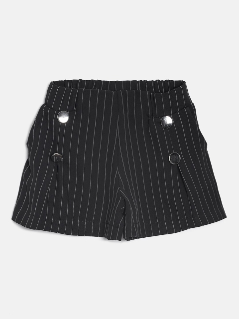 

Tiny Girl Black Striped Regular Fit Shorts