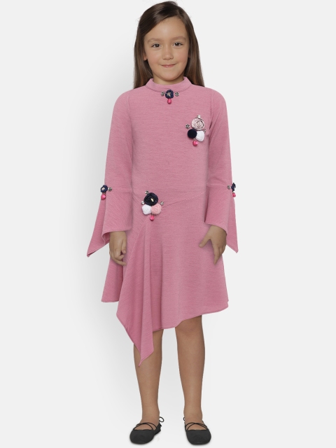 

Tiny Girl Girls Solid Pink Fit and Flare Dress