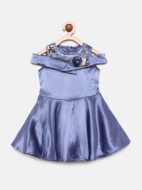 

Tiny Girl Girls Purple Solid A-Line Dress