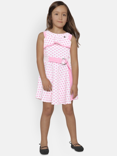 

Tiny Girl Girls Pink & White Printed Fit and Flare Dress