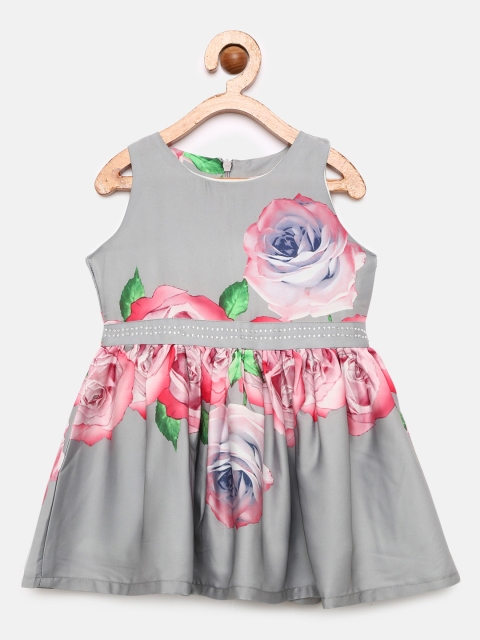 

Tiny Girl Girls Grey Printed A-Line Dress