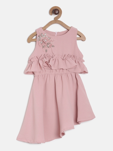 

Tiny Girl Girls Solid Pink Fit and Flare Dress