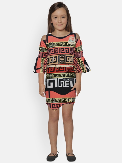 

Tiny Girl Girls Multicoloured Printed Fit and Flare Dress, Multi