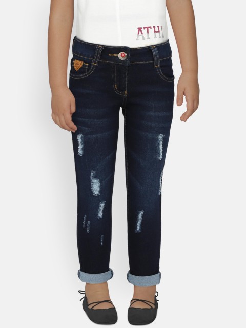 

Tiny Girl Blue Regular Fit Mid-Rise Mildly Distressed Jeans