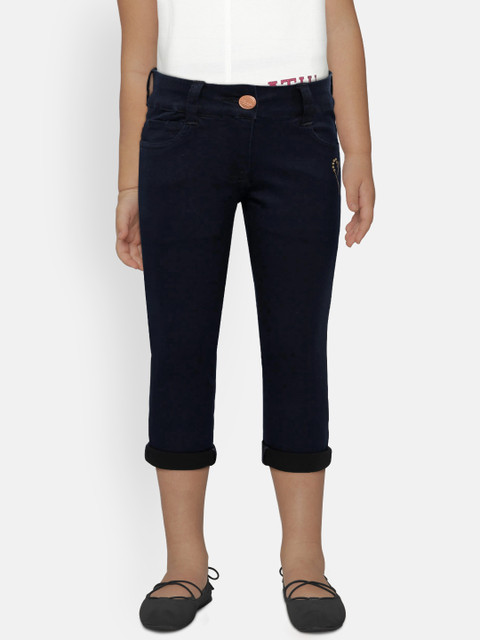 

Tiny Girl Navy Blue Regular Fit Mid-Rise Clean Look Jeans