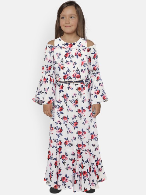 

Tiny Girl Girls White Floral Print Maxi Dress