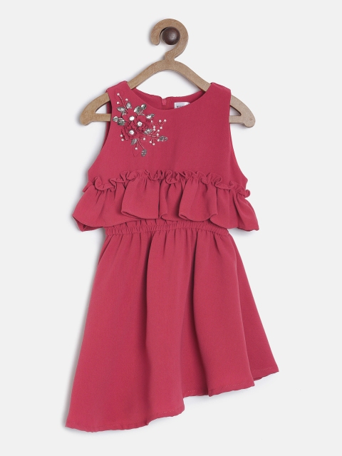 

Tiny Girl Girls Mauve Solid Fit and Flare Dress